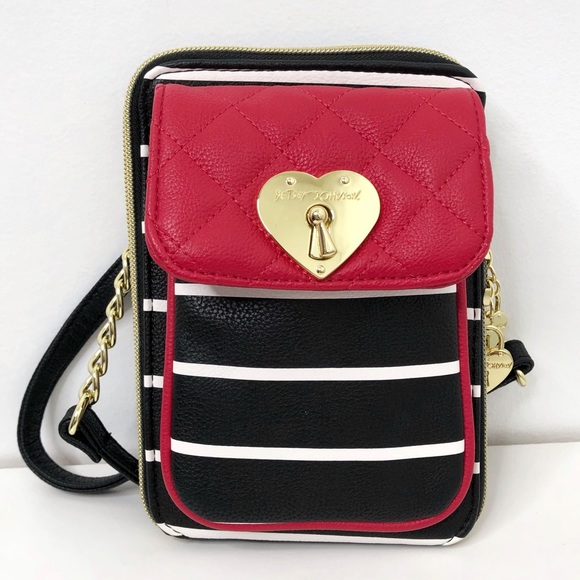 Betsey Johnson Handbags - Betsey Johnson Striped Mini Crossbody Bag